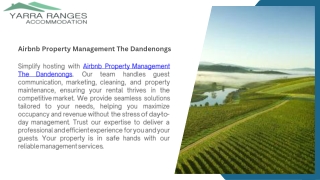 Airbnb Property Management Dandenong Ranges