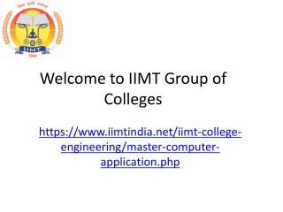 IIMT Group of Colleges: Premier MCA College in Noida and Greater Noida
