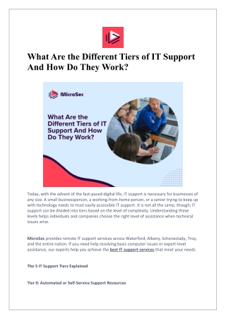What Are the Different Tiers of IT Support And How Do They Work