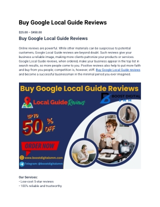 Top 47 Best Sites to Buy Google Local Guide Reviews USA 2024-2025