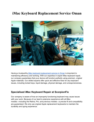 iMac Keyboard Replacement Service Oman