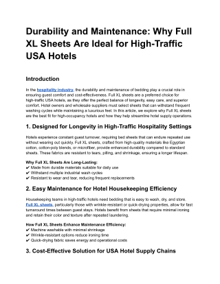 Durability and Maintenance_ Why Full XL Sheets Are Ideal for High-Traffic USA Hotels
