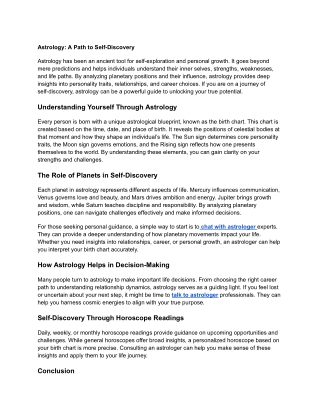 Astrology_ A Path to Self-Discovery