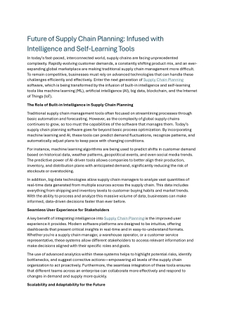Supply Chain Planning