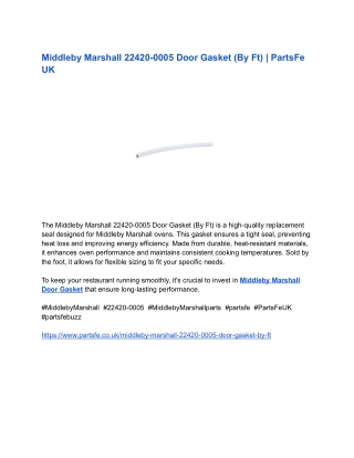 Middleby Marshall 22420-0005 Door Gasket (By Ft) _ PartsFe UK (1)