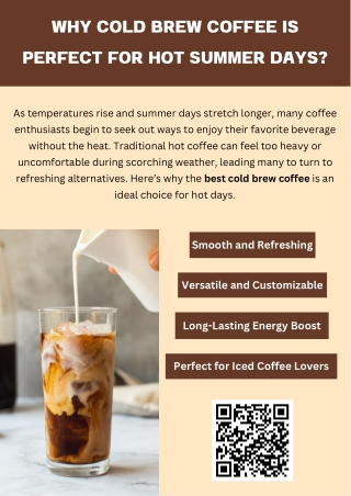 Why Cold Brew Coffee Is Perfect for Hot Summer Days?