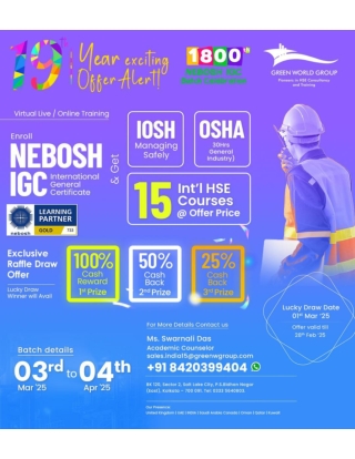 NEBOSH IGC Course Raffle Draw Offer in Ranchi