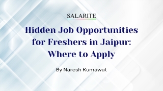 Hidden Job Opportunities for Freshers in Jaipur: Where to Apply