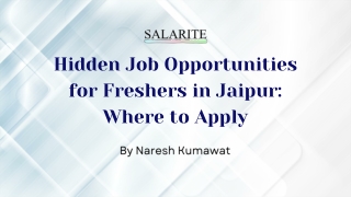 Hidden Job Opportunities for Freshers in Jaipur: Where to Apply