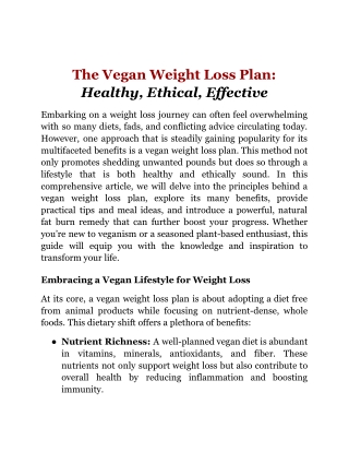 The Vegan Weight Loss Plan_ Healthy, Ethical, Effective