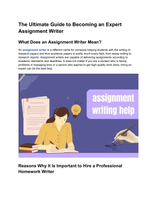 The Ultimate Guide to Becoming an Expert Assignment Writer
