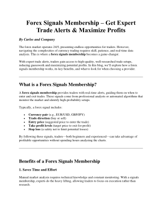 Forex Signals Membership  Get Expert Trade Alerts & Maximize Profits