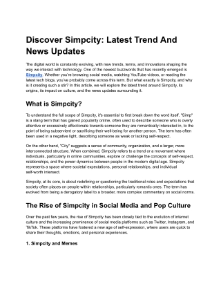 Discover Simpcity_ Latest Trend And News Updates