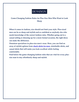 Game-Changing Fashion Rules for Plus-Size Men Who Want to Look Sharp