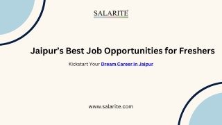 Jaipur’s Best Job Opportunities for Freshers & Professionals
