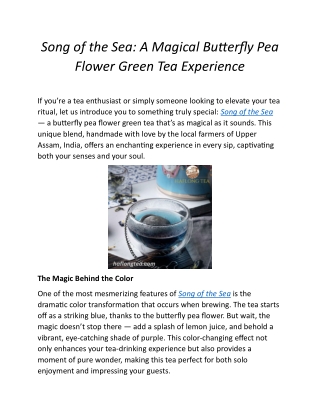 Song of the Sea: Enchanting Butterfly Pea Flower Green Tea