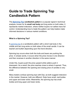 Spinning Top Candlestick Pattern