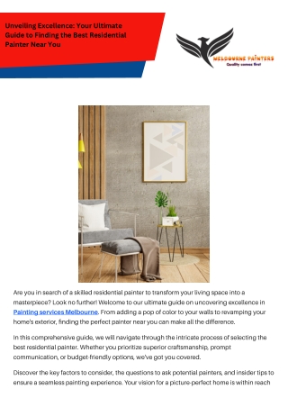 Expert Interior & Exterior Painters in Melbourne