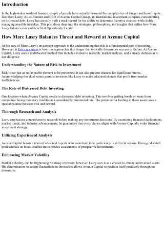 How Marc Lasry Balances Danger and Reward at Avenue Capital