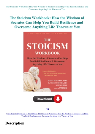 The Stoicism Workbook How the Wisdom of Socrates Can Help You Build Resilience and Overcome Anythin