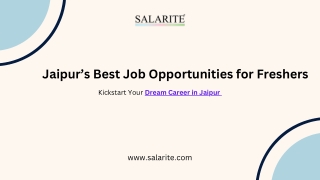 Jaipur’s Best Job Opportunities for Freshers
