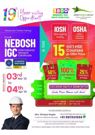 NEBOSH IGC COURSE RAFFLE DRAW OFFER IN CHANDIGARH