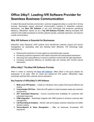 Office 24by7 Leading IVR Software Provider for Seamless Business Communication.docx  Google Docs