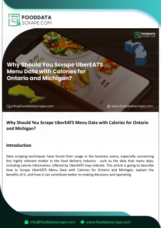 Scrape UberEATS Menu Data with Calories for Ontario and Michigan