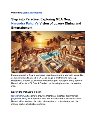 Meta Title_ MEA Goa_ Vision of Luxury & Nightlife of Narendra Pahuja