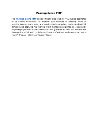 Passing Score PMP