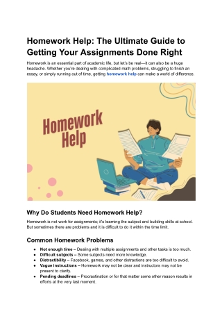 Homework Help: The Ultimate Guide to Getting Your Assignments Done Right