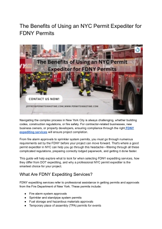 The Benefits of Using an NYC Permit Expediter for FDNY Permits
