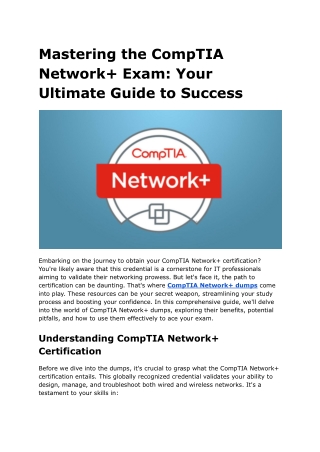 Mastering the CompTIA Network  Exam Your Ultimate Guide to Success