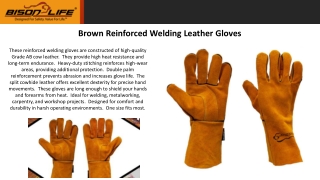 Brown Reinforced Welding Leather Gloves