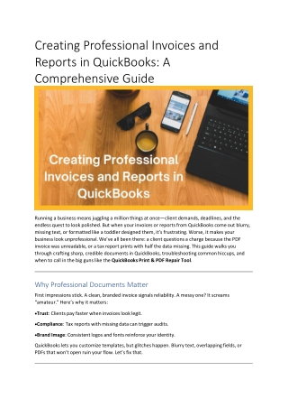 Creating Professional Invoices and Reports in QuickBooks: A Comprehensive Guide