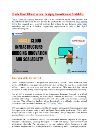 Oracle Cloud Infrastructure Online - visualpath