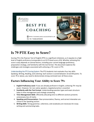 Is 79 PTE Easy to Score