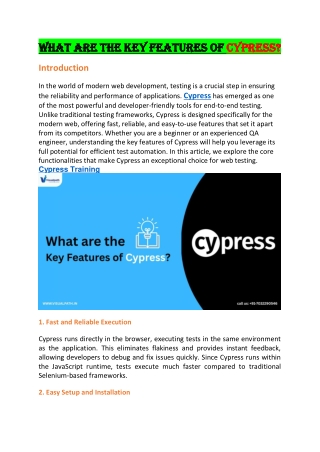 Cypress Training - Cypress Automation Training in Hyderabad