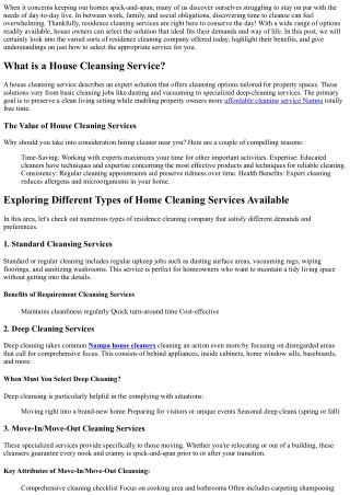 Checking Out Different Kinds Of House Cleaning Providers Available