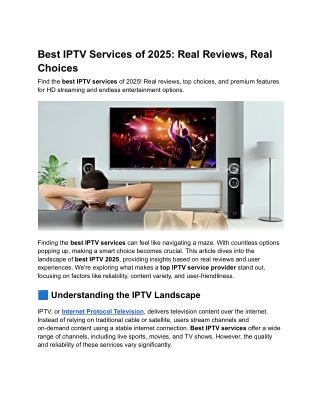 Best IPTV Services of 2025_ Real Reviews, Real Choices
