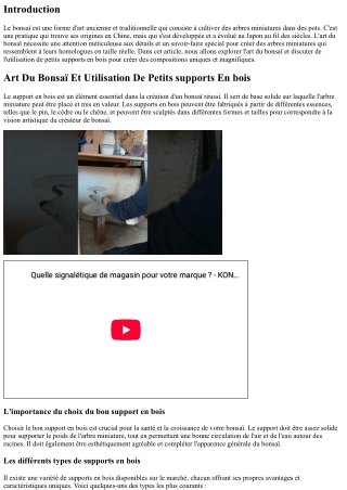 Art Du Bonsaï Et Utilisation De Petits supports En bois