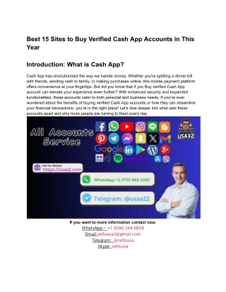 Best 15 Sites to Buy Verified Cash App Accounts in This Year