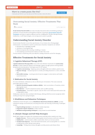 Overcoming Social Anxiety: Effective Treatments That Work