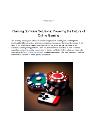 iGaming Software Solutions_ Powering the Future of Online Gaming