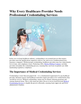 Why Every Healthcare Provider Needs Professional Credentialing Services