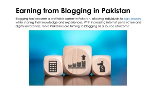 Earning from Blogging in Pakistan