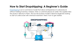 How to Start Dropshipping A Beginner’s Guide