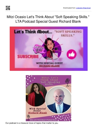 Mitzi Ocasio Let's Think About Soft Speaking Skills. LTA Podcast Special Guest Richard Blank