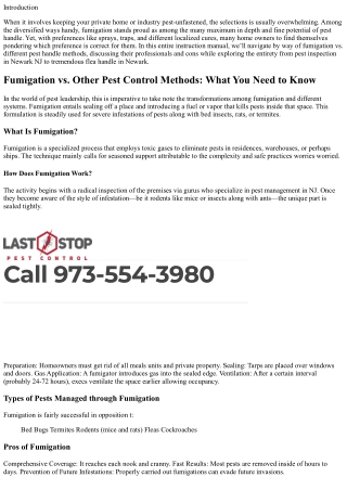 Fumigation vs. Other Pest Control Methods: What You Need to Know