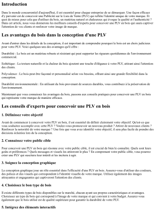 Les conseils d'experts pour concevoir une PLV en bois qui reflète l'identité de